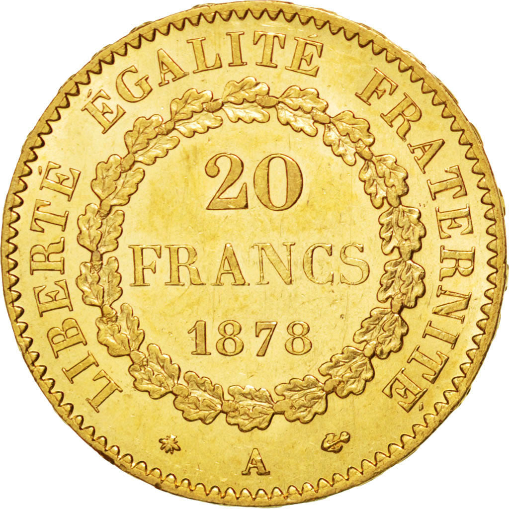 Francia, Génie, 20 Francs, 1878, Paris, SPL, Oro, KM:825, Gadoury:1063