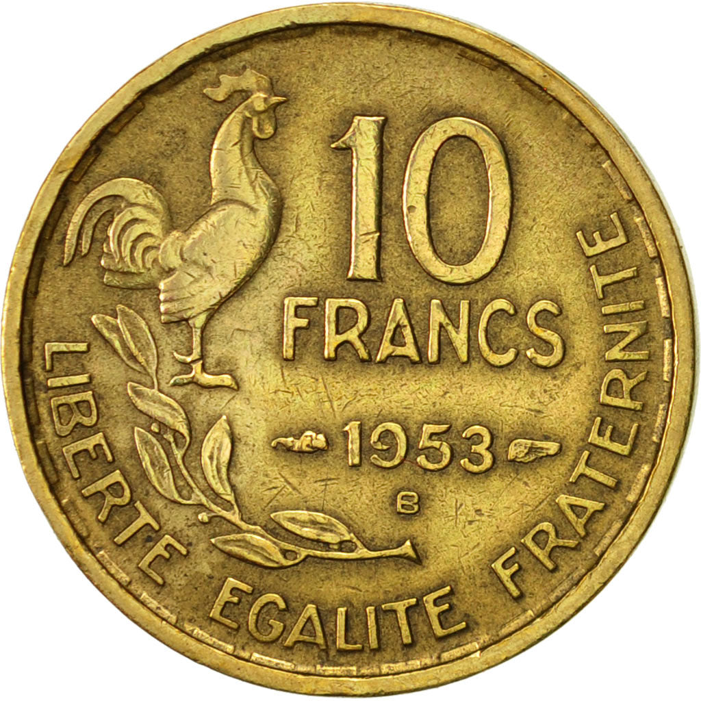Coin, France, Guiraud, 10 Francs, 1953, Beaumont - Le Roger, EF(40-45)