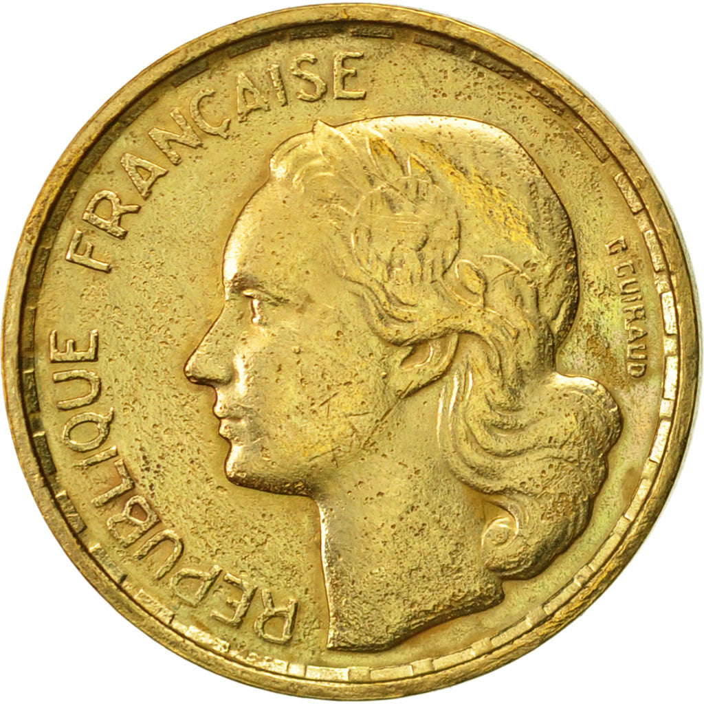 Moneta, Francia, Guiraud, 10 Francs, 1954, Paris, BB+, Alluminio-bronzo