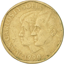 Moneda, España, Juan Carlos I, 500 Pesetas, 1990, MBC, Aluminio - bronce