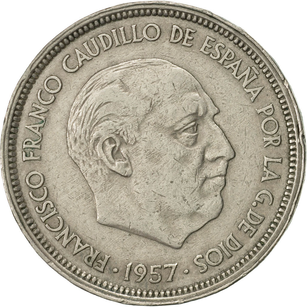 Coin, Spain, Caudillo and regent, 50 Pesetas, 1960, AU(50-53), Copper-nickel