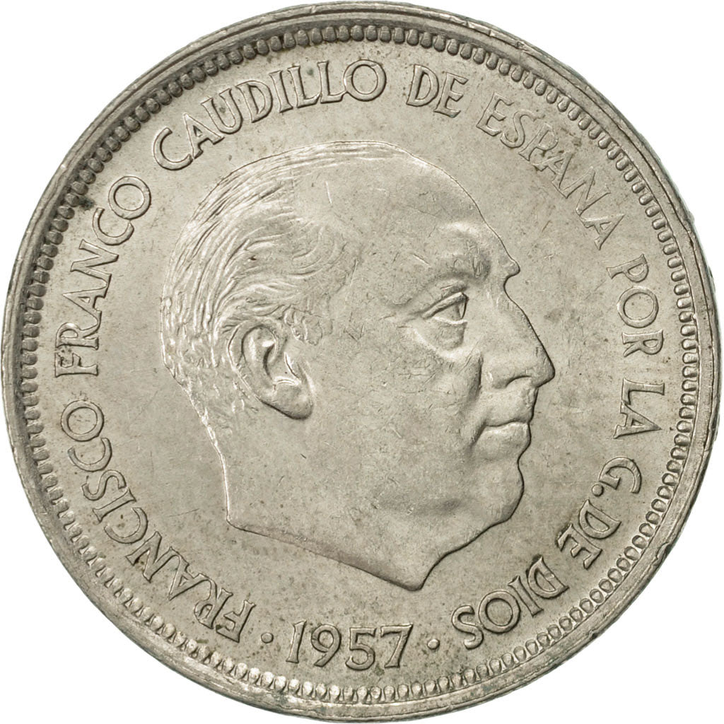 Monnaie, Espagne, Caudillo and regent, 50 Pesetas, 1958, TTB+, Copper-nickel