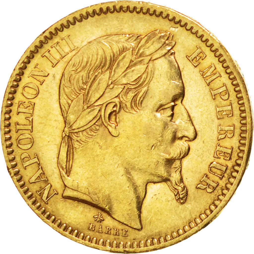 FRANCE, Napoléon III, 20 Francs, 1862, Paris, KM #801.1, AU(55-58), Gold, Gadour