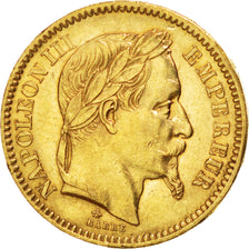 FRANCE, Napoléon III, 20 Francs, 1862, Paris, KM #801.1, AU(55-58), Gold, Gadour