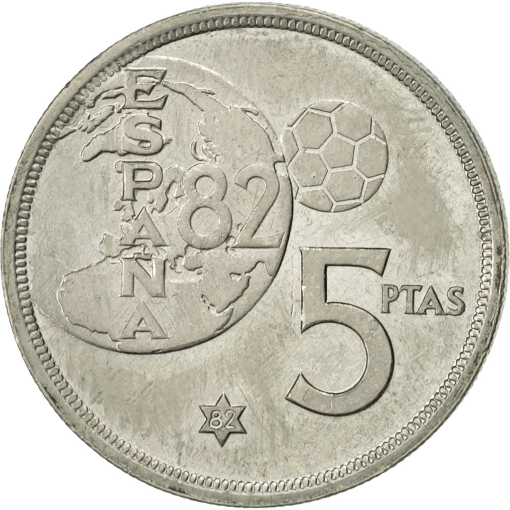 Moneda, España, Juan Carlos I, 5 Pesetas, 1982, MBC+, Cobre - níquel, KM:817