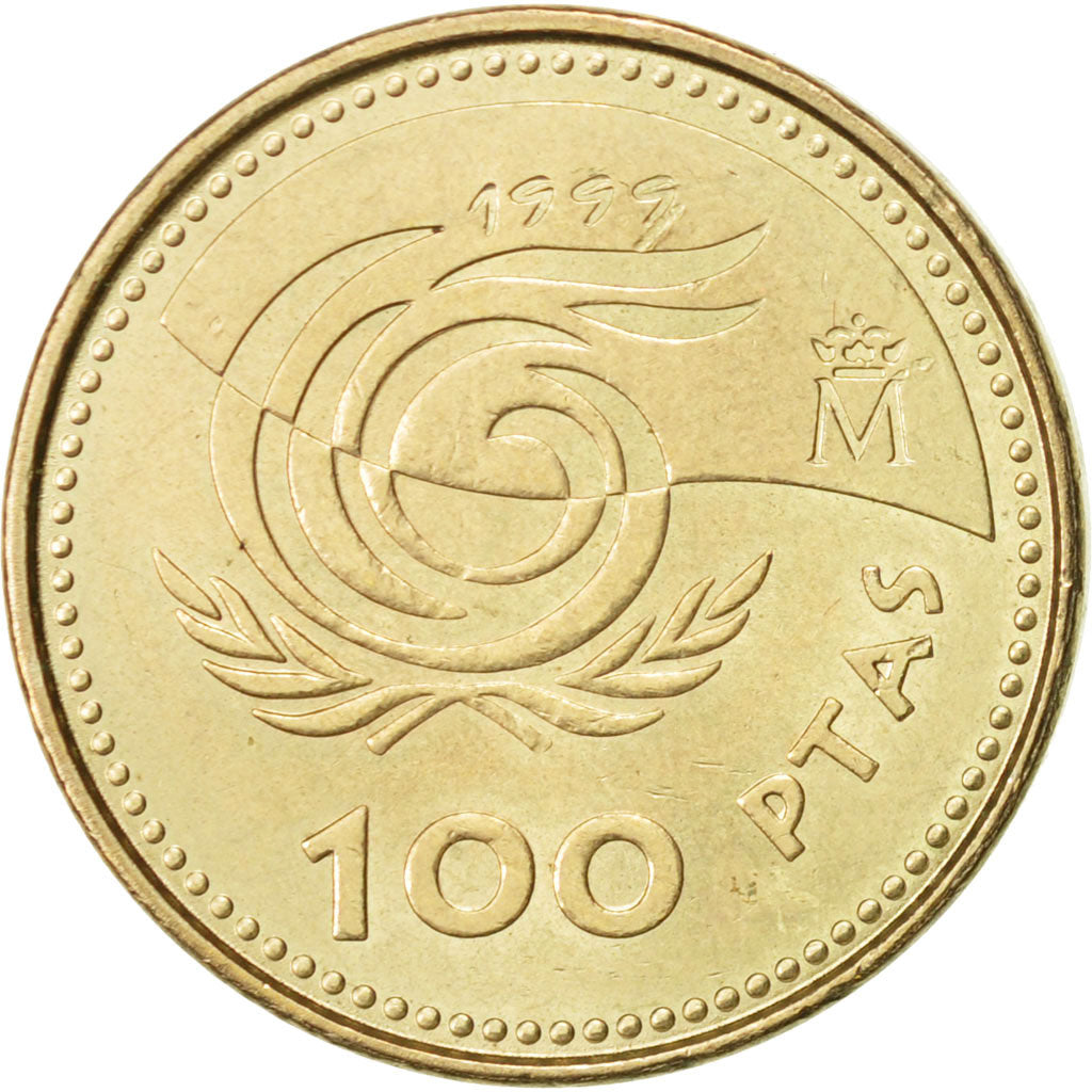 Moneda, España, Juan Carlos I, 100 Pesetas, 1999, Madrid, EBC, Aluminio -