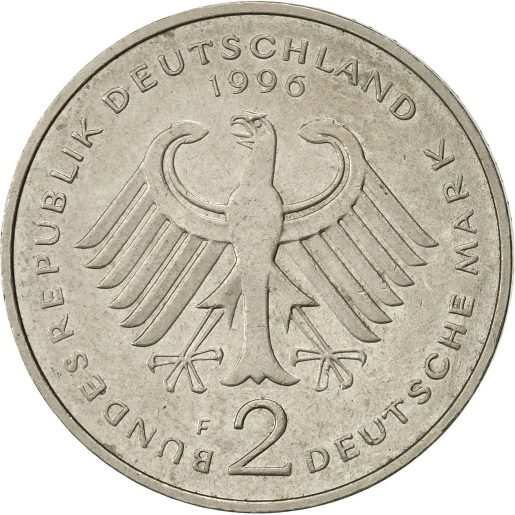 Coin, GERMANY - FEDERAL REPUBLIC, 2 Mark, 1996, Stuttgart, AU(50-53)
