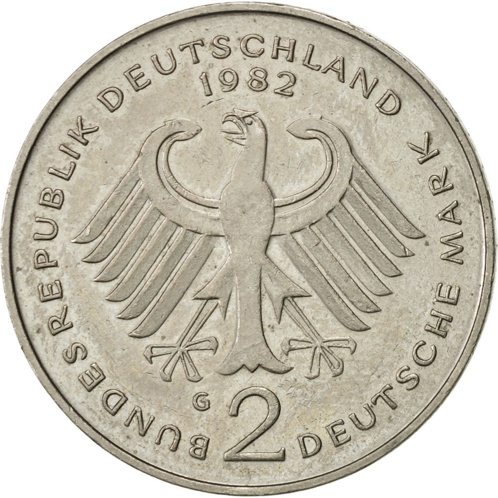 Coin, GERMANY - FEDERAL REPUBLIC, 2 Mark, 1982, Karlsruhe, AU(55-58)