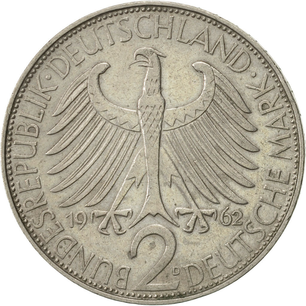 Coin, GERMANY - FEDERAL REPUBLIC, 2 Mark, 1962, Munich, AU(50-53)