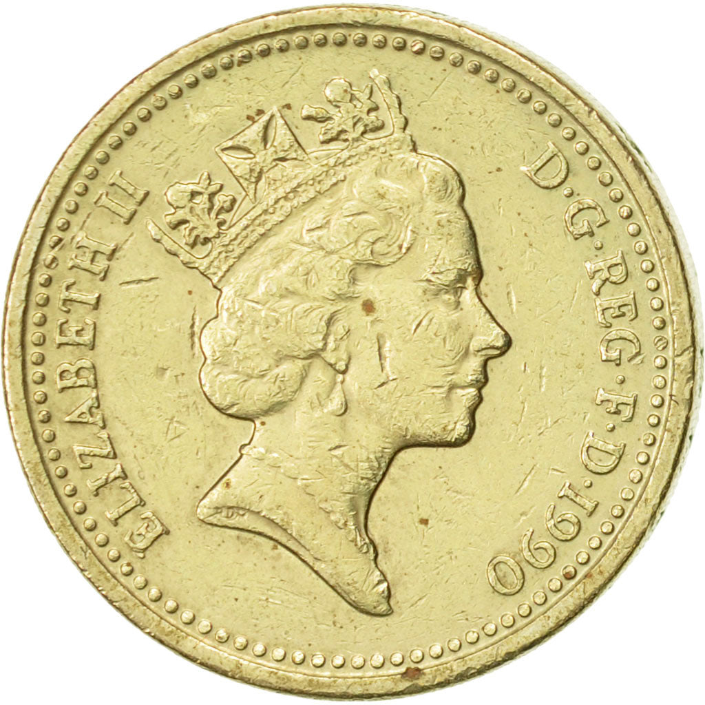 Münze, Großbritannien, Elizabeth II, Pound, 1990, SS+, Nickel-brass, KM:941