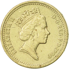 Münze, Großbritannien, Elizabeth II, Pound, 1990, SS+, Nickel-brass, KM:941