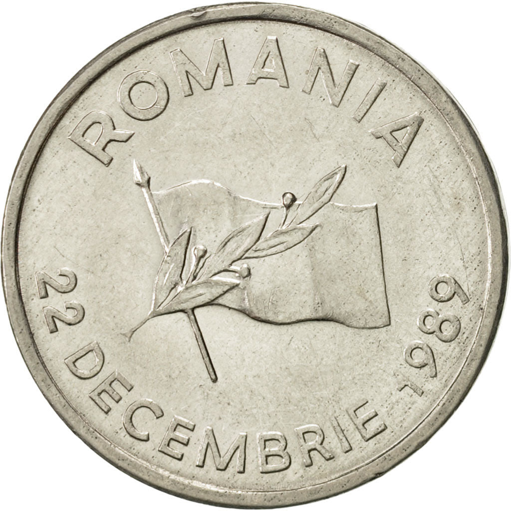 Romania, 10 Lei, 1992, AU(55-58), Nickel Clad Steel, KM:108