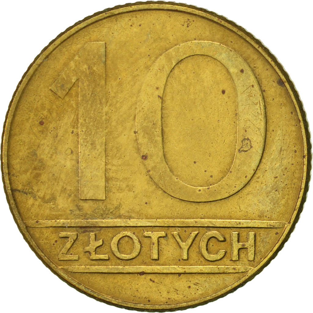 Monnaie, Pologne, 10 Zlotych, 1990, Warsaw, TTB, Laiton, KM:152.2