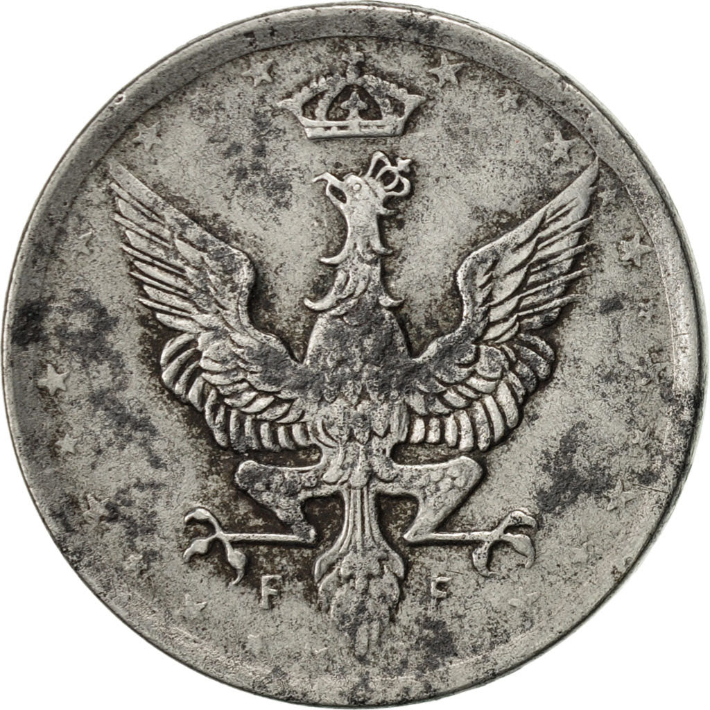 Poland, 10 Fenigow, 1917, Stuttgart, Germany, EF(40-45), Iron, KM:6