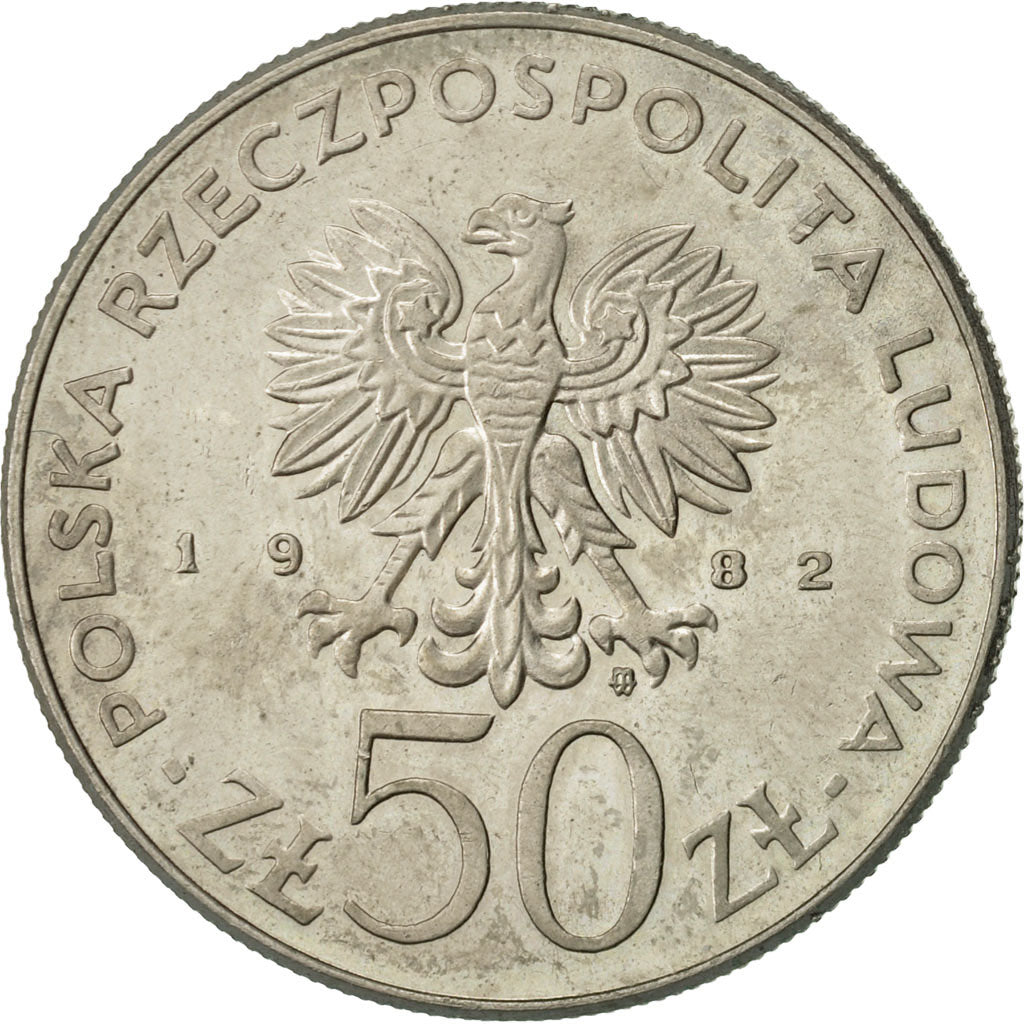 Moneda, Polonia, 50 Zlotych, 1982, Warsaw, MBC+, Cobre - níquel, KM:133