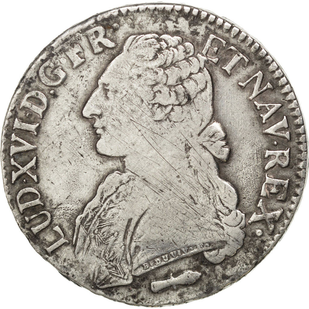 FRANCE, Écu aux branches d'olivier, ECU, 1786, Perpignan, KM #564.13, AU(50-53),