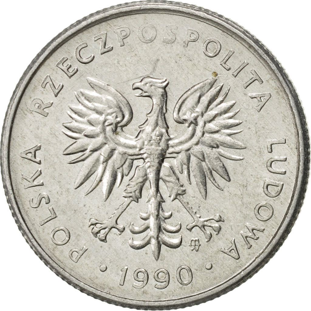 Coin, Poland, 2 Zlote, 1990, Warsaw, AU(55-58), Aluminum, KM:80.3