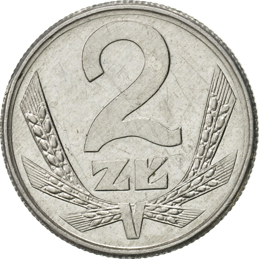 Coin, Poland, 2 Zlote, 1990, Warsaw, AU(55-58), Aluminum, KM:80.3