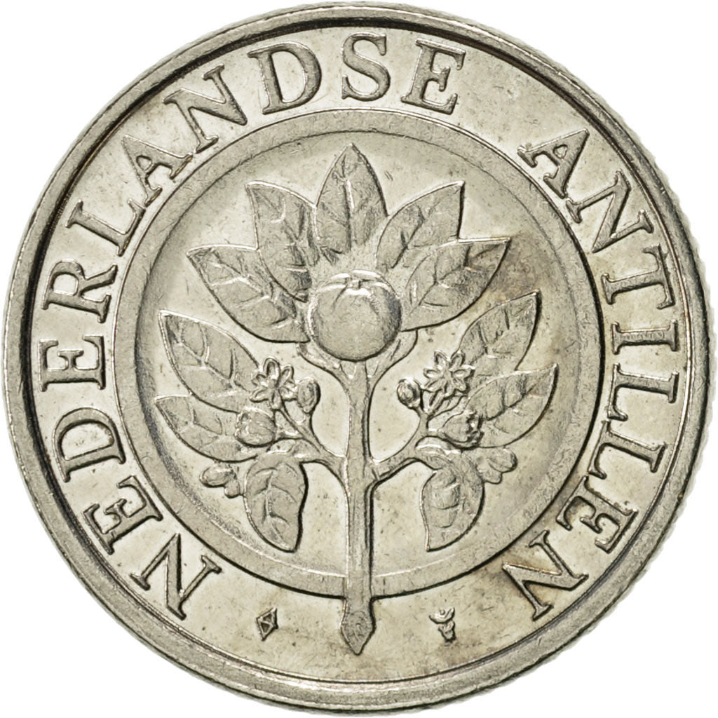 Coin, Netherlands Antilles, Beatrix, 10 Cents, 1991, MS(63), Nickel Bonded