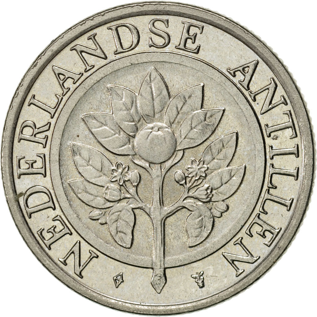 Coin, Netherlands Antilles, Beatrix, 25 Cents, 1998, MS(63), Nickel Bonded