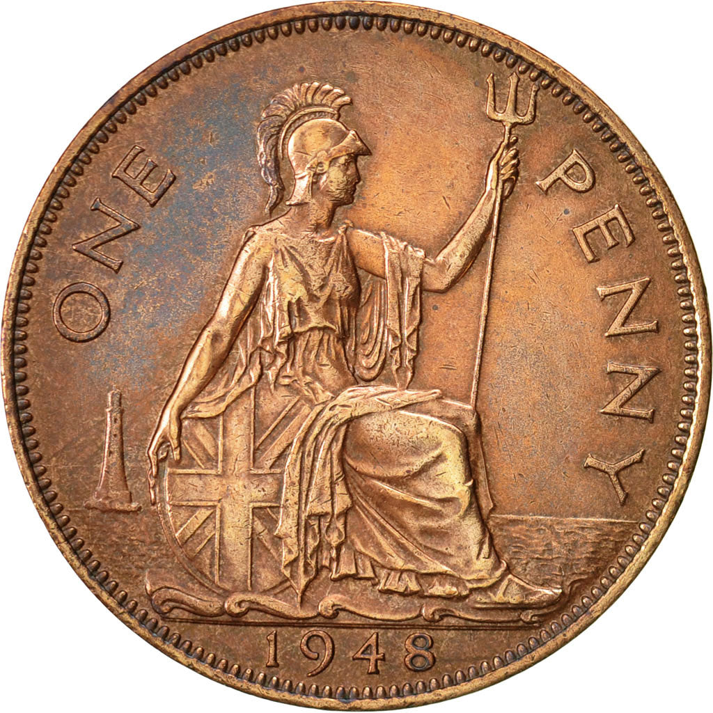 Coin, Great Britain, George VI, Penny, 1948, EF(40-45), Bronze, KM:845