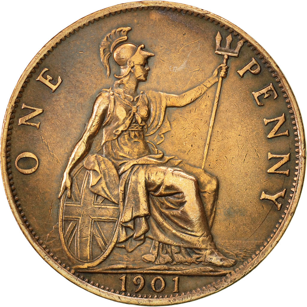 Great Britain, Victoria, Penny, 1901, EF(40-45), Bronze, KM:790