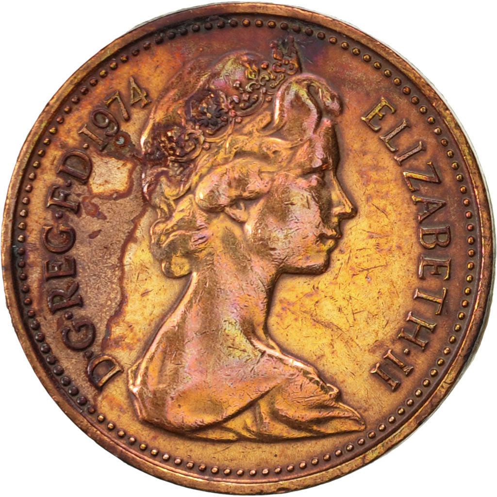 Moneta, Wielka Brytania, Elizabeth II, New Penny, 1974, EF(40-45), Bronze