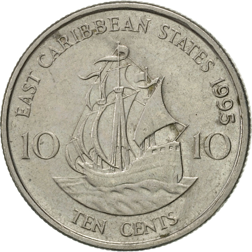 Coin, East Caribbean States, Elizabeth II, 10 Cents, 1995, AU(55-58)