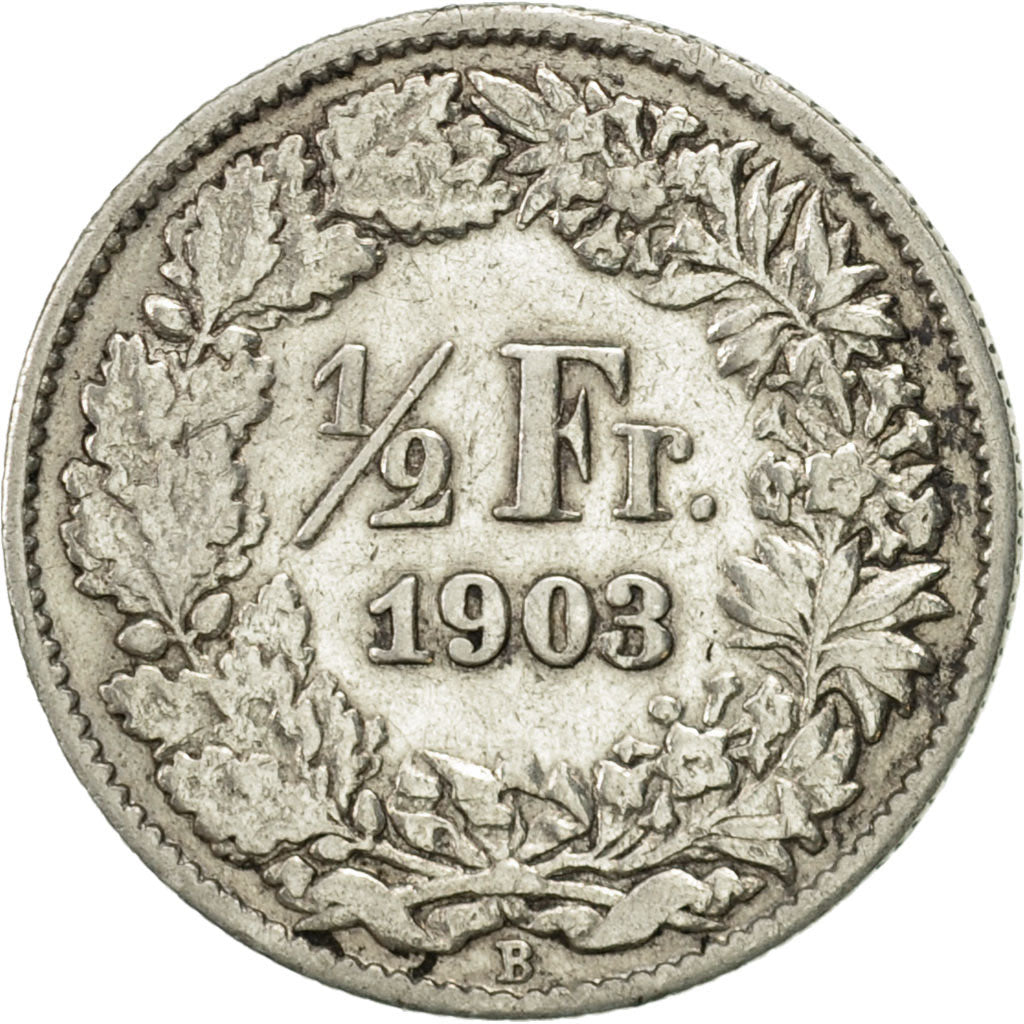 Coin, Switzerland, 1/2 Franc, 1903, Bern, EF(40-45), Silver, KM:23