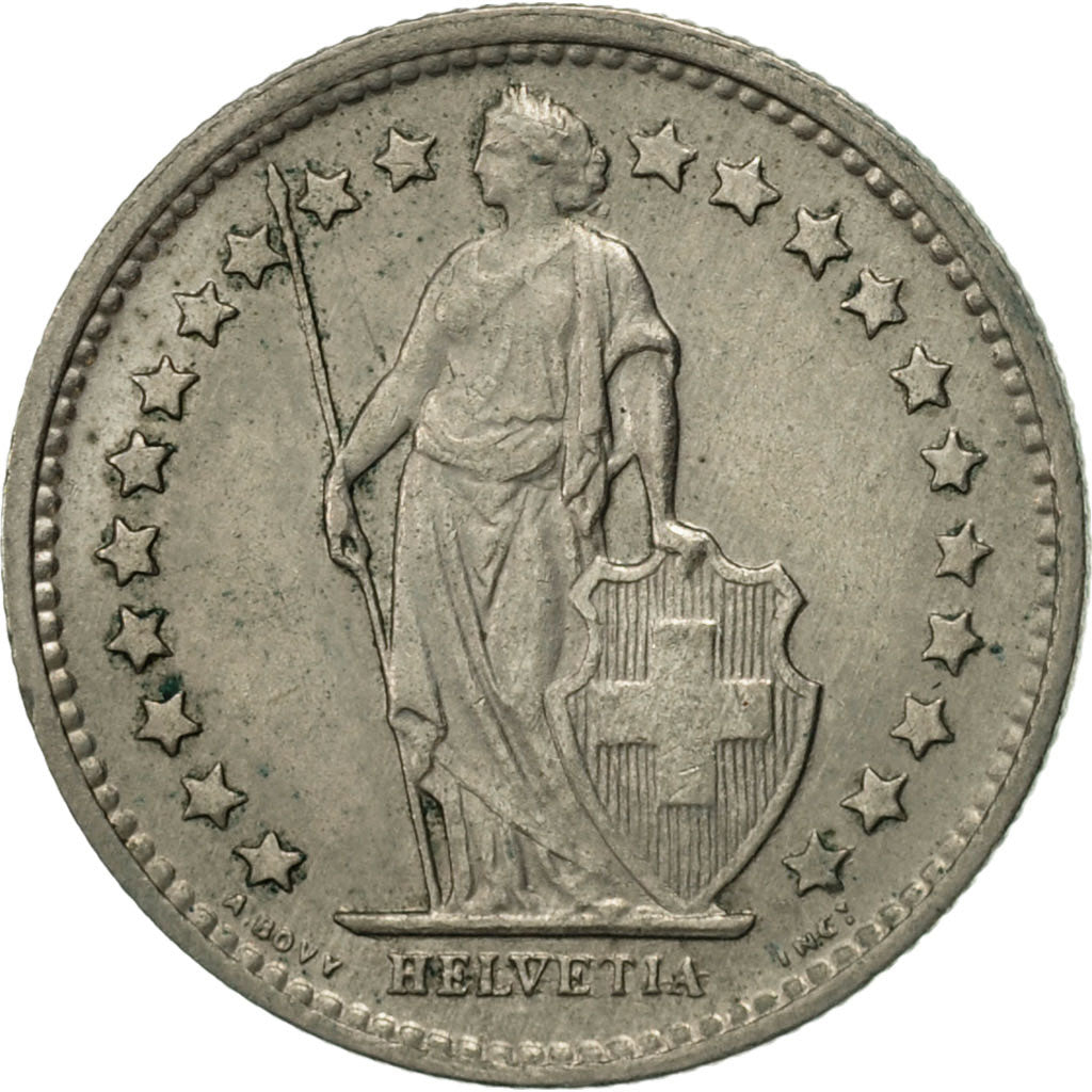 Moneta, Svizzera, 1/2 Franc, 1969, Bern, BB+, Rame-nichel, KM:23a.1