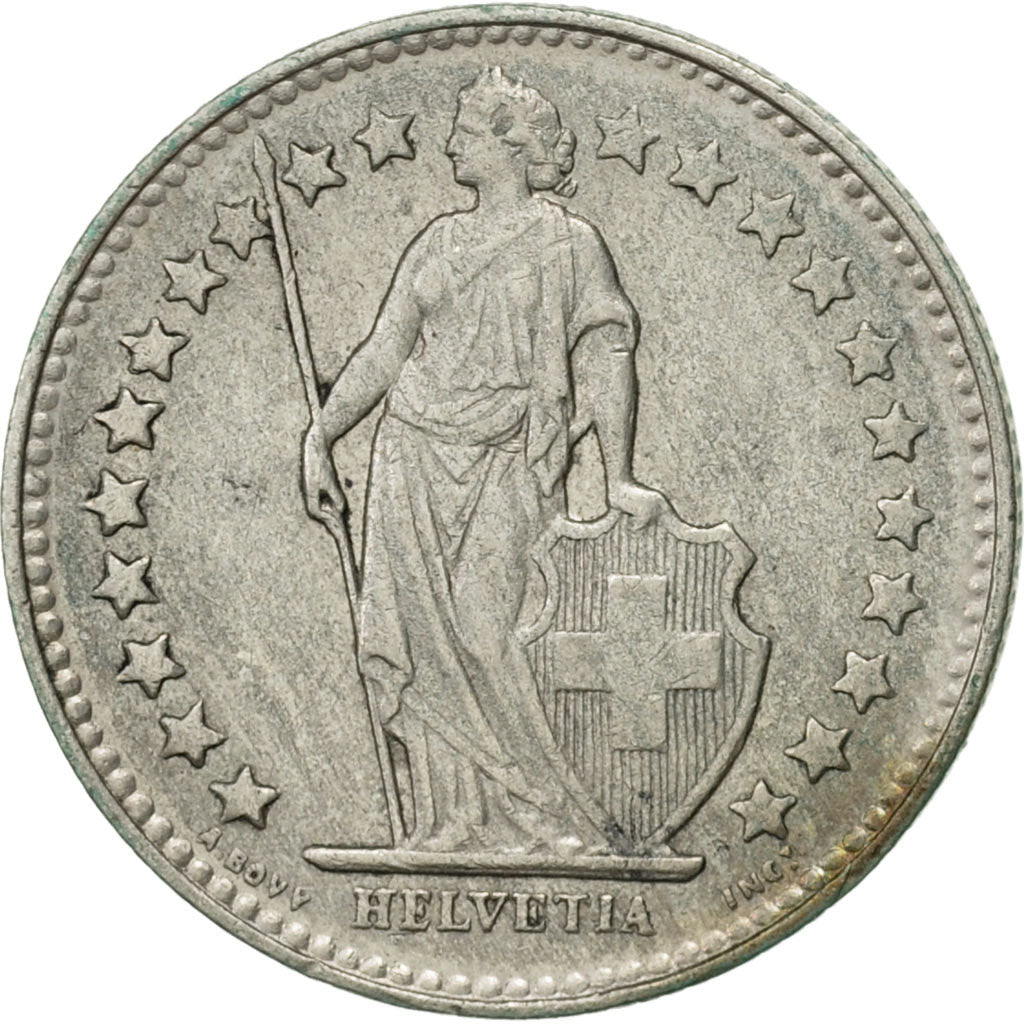 Coin, Switzerland, 1/2 Franc, 1943, Bern, AU(50-53), Silver, KM:23