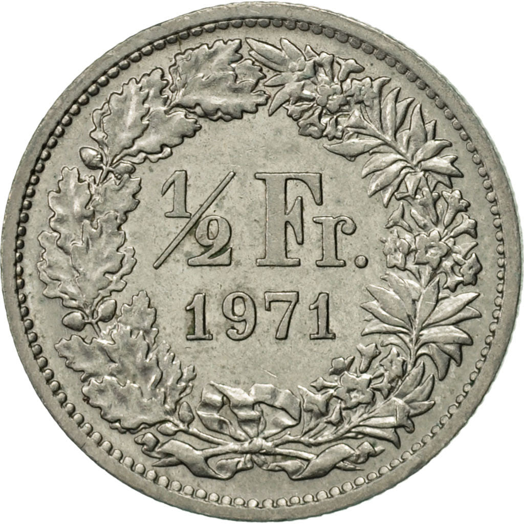 Monnaie, Suisse, 1/2 Franc, 1971, Bern, SUP, Copper-nickel, KM:23a.1