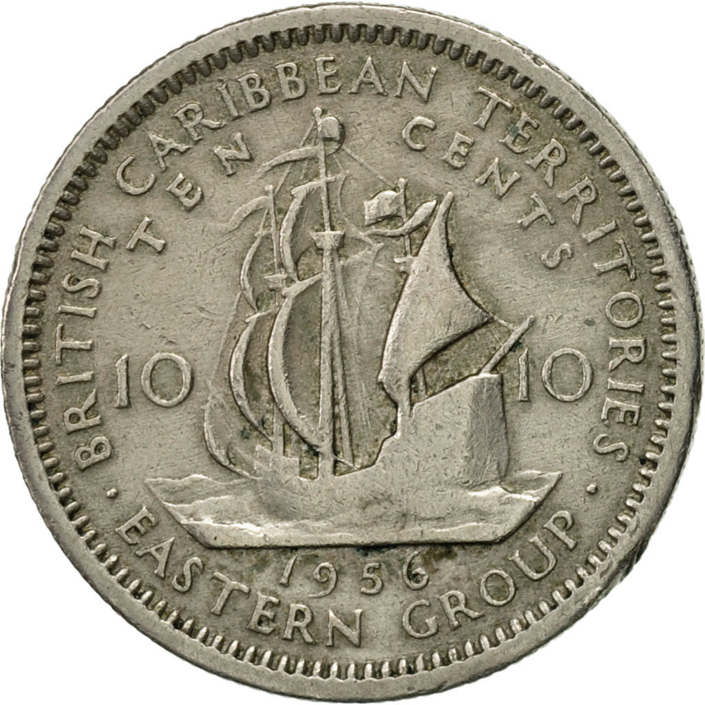 Coin, East Caribbean States, Elizabeth II, 10 Cents, 1956, VF(20-25)