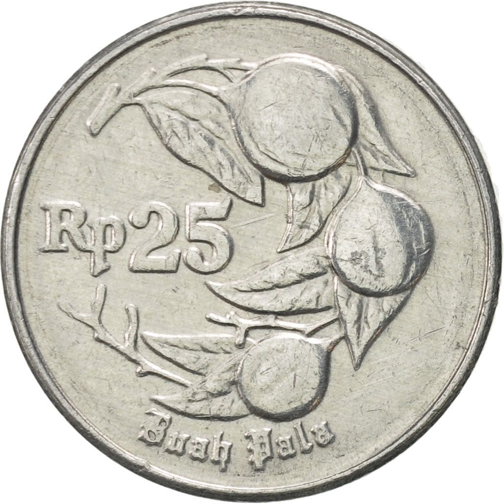 Coin, Indonesia, 25 Rupiah, 1991, AU(55-58), Aluminum, KM:55
