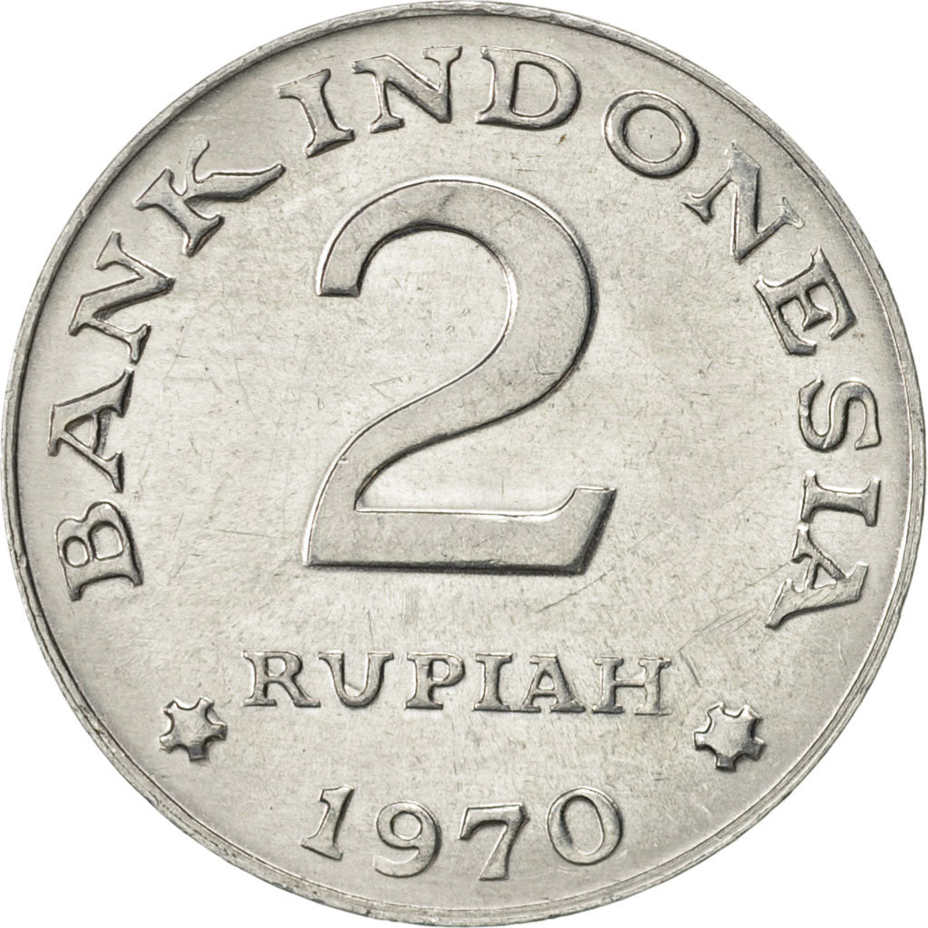 Coin, Indonesia, 2 Rupiah, 1970, AU(55-58), Aluminum, KM:21