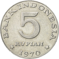 Coin, Indonesia, 5 Rupiah, 1970, AU(55-58), Aluminum, KM:22