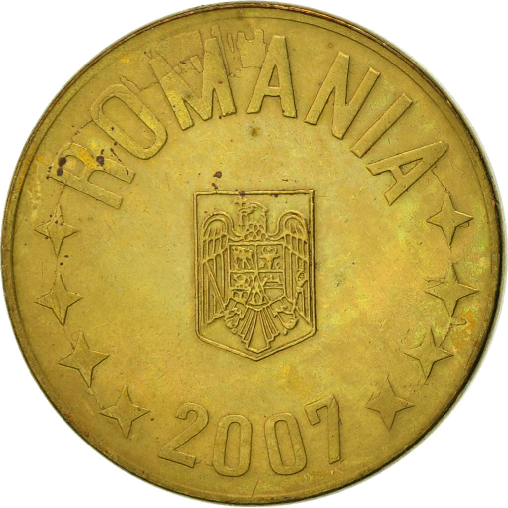 Coin, Romania, Ban, 2007, EF(40-45), Brass plated steel, KM:189