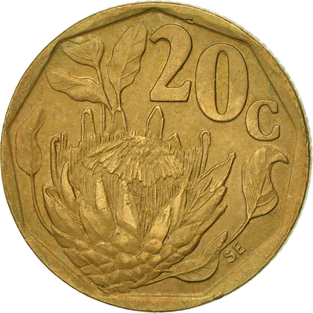 Munten, Zuid Afrika, 20 Cents, 1993, Pretoria, ZF, Bronze Plated Steel, KM:136