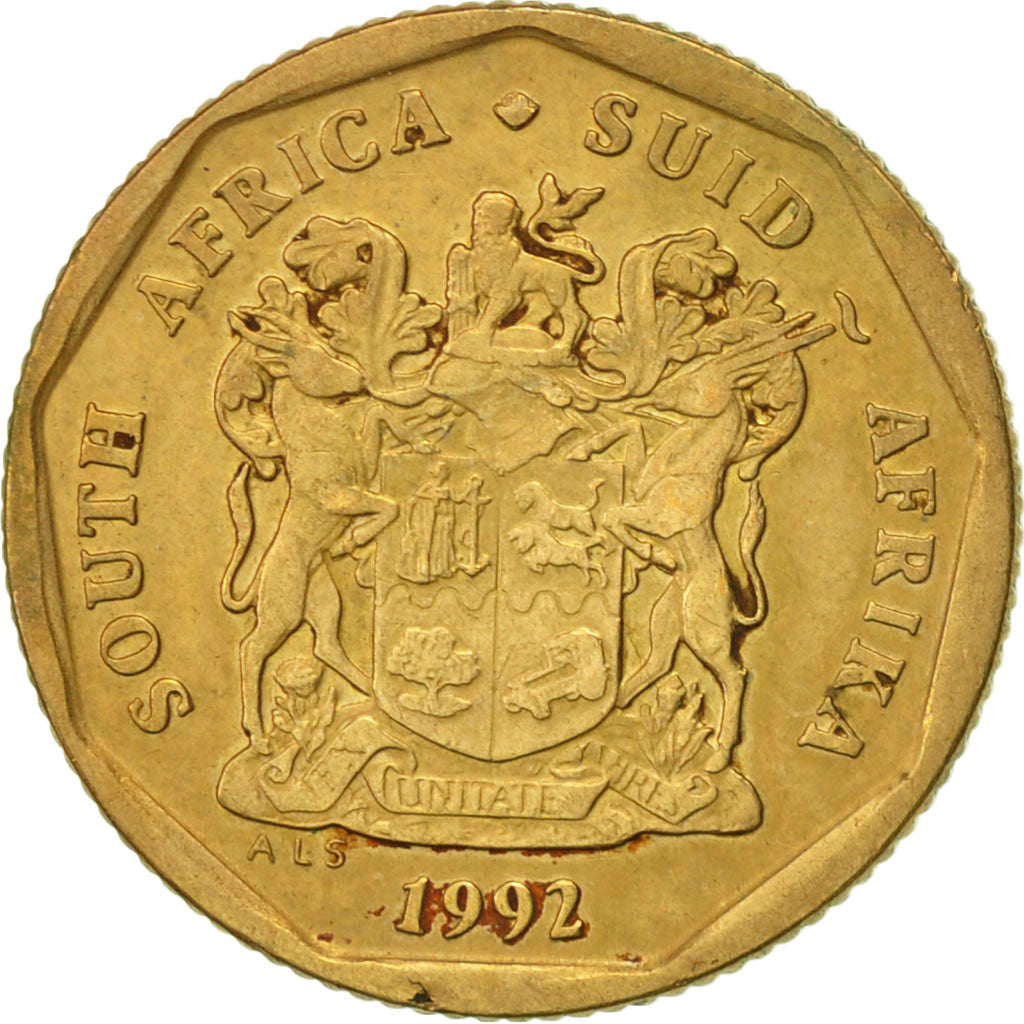 Coin, South Africa, 20 Cents, 1992, Pretoria, EF(40-45), Bronze Plated Steel