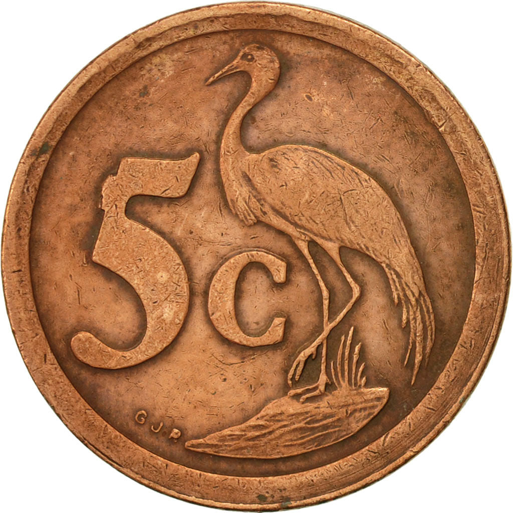 Coin, South Africa, 5 Cents, 1990, EF(40-45), Copper Plated Steel, KM:134