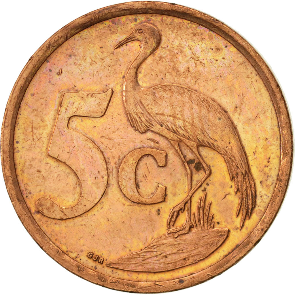 South Africa, 5 Cents, 1999, EF(40-45), Copper Plated Steel, KM:160