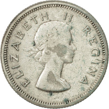 South Africa, Elizabeth II, 6 Pence, 1954, VF(20-25), Silver, KM:48