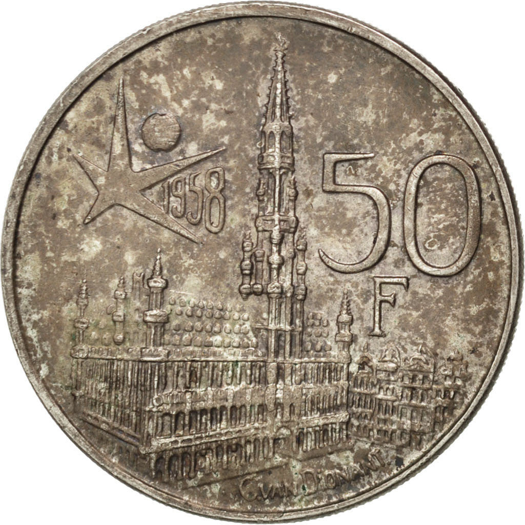 Monnaie, Belgique, 50 Francs, 50 Frank, 1958, SUP, Argent, KM:150.1