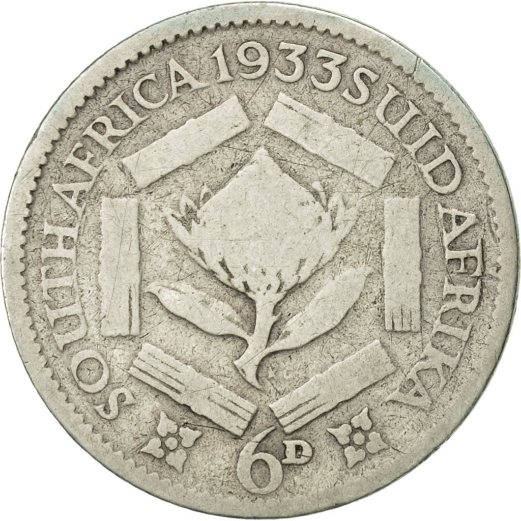 South Africa, George V, 6 Pence, 1933, VF(20-25), Silver, KM:16.2