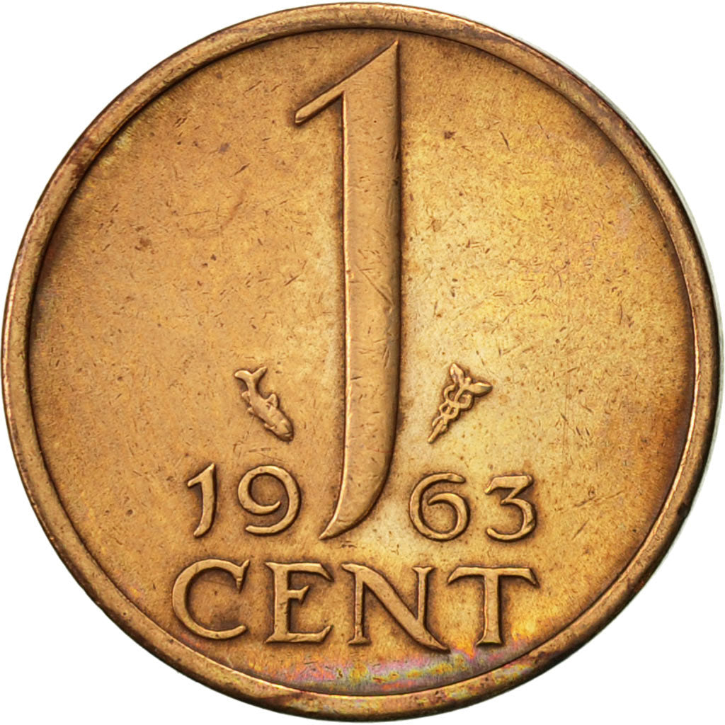 Monnaie, Pays-Bas, Juliana, Cent, 1963, TTB, Bronze, KM:180