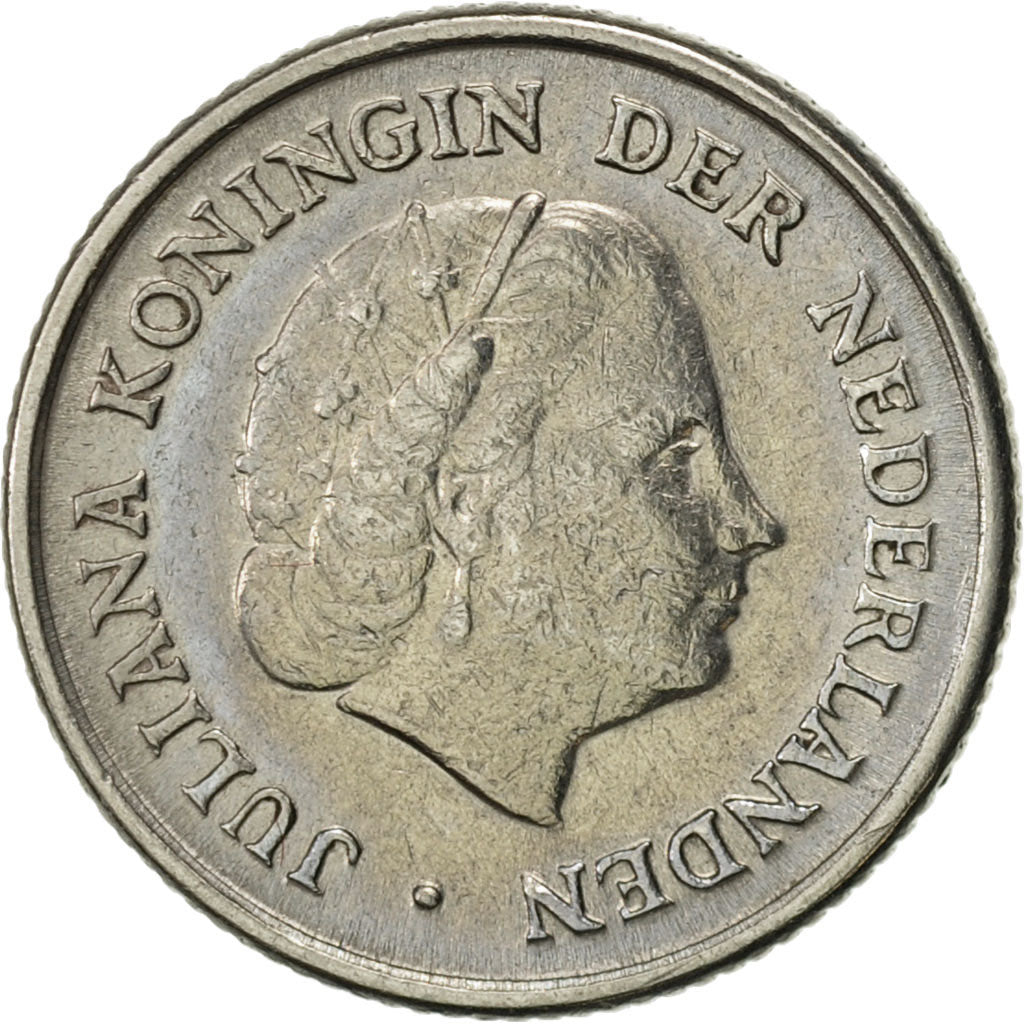 Coin, Netherlands, Juliana, 10 Cents, 1954, AU(50-53), Nickel, KM:182