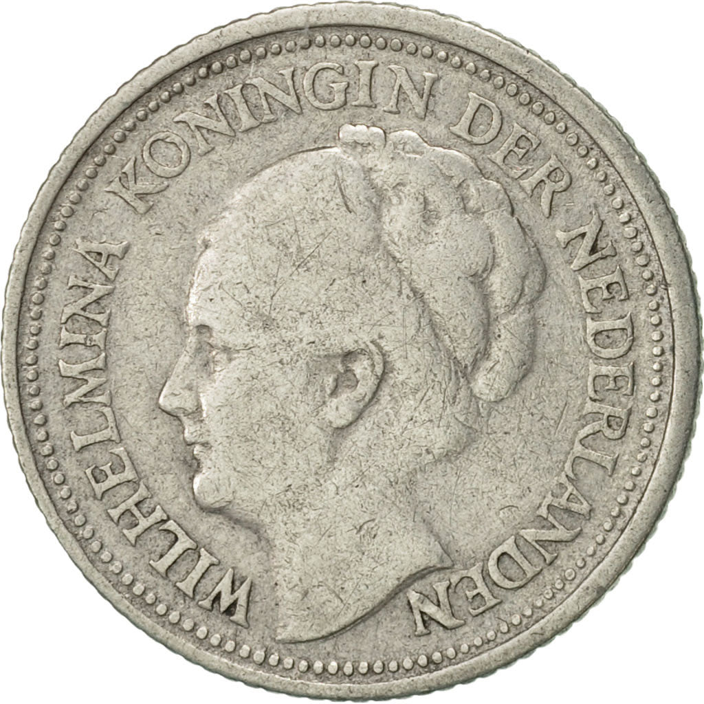 Coin, Netherlands, Wilhelmina I, 10 Cents, 1930, VF(30-35), Silver, KM:163