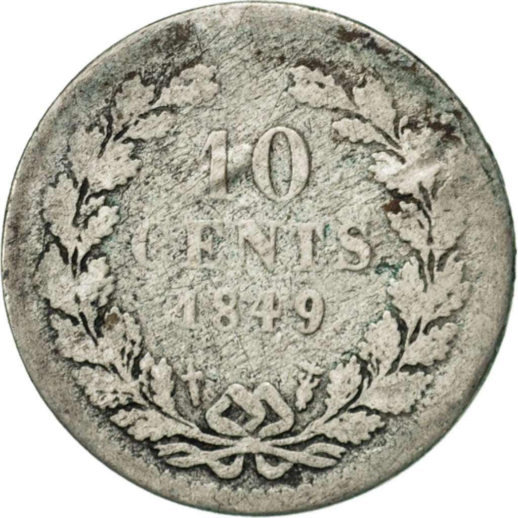 Coin, Netherlands, William II, 10 Cents, 1849, Utrecht, VF(20-25), Silver, KM:75