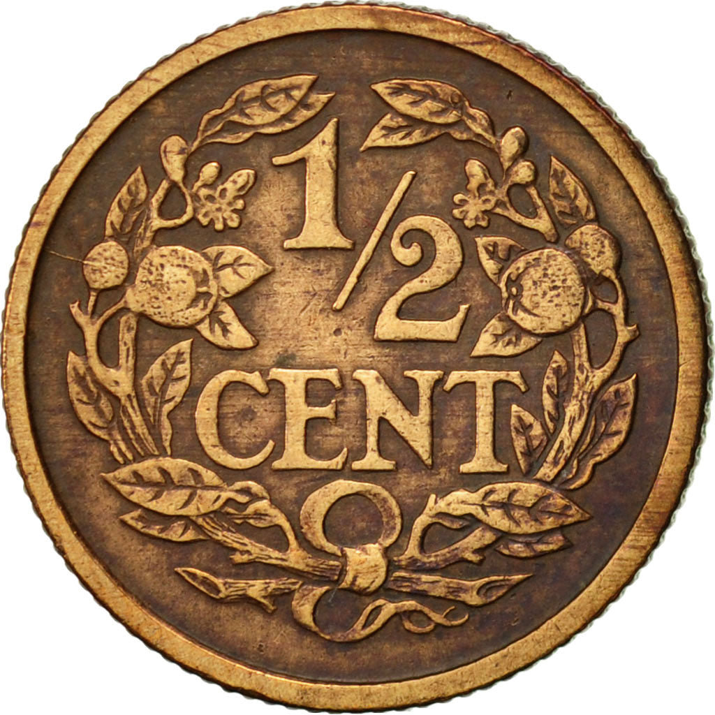Netherlands, Wilhelmina I, 1/2 Cent, 1911, EF(40-45), Bronze, KM:138