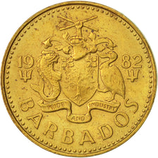 Coin, Barbados, 5 Cents, 1982, Franklin Mint, EF(40-45), Brass, KM:11